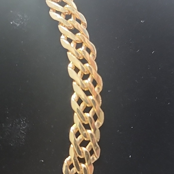 18 kt over sterling necklace and bracelet set - Picture 4 of 5